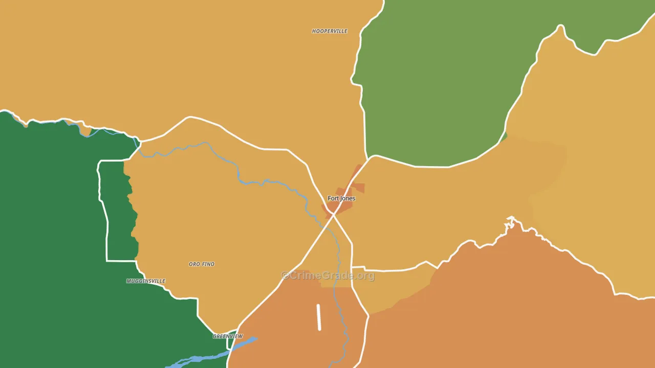 Fort Jones, CA Map of Burglary Rates