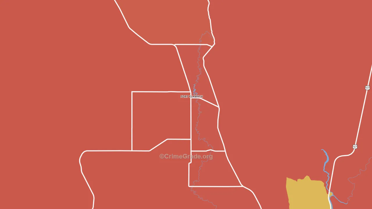 Fort Klamath, OR Map of Burglary Rates
