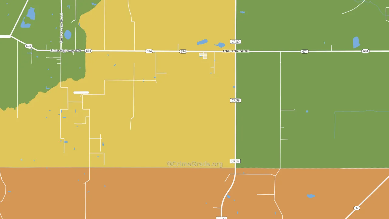 Fort Lonesome, FL Map of Burglary Rates