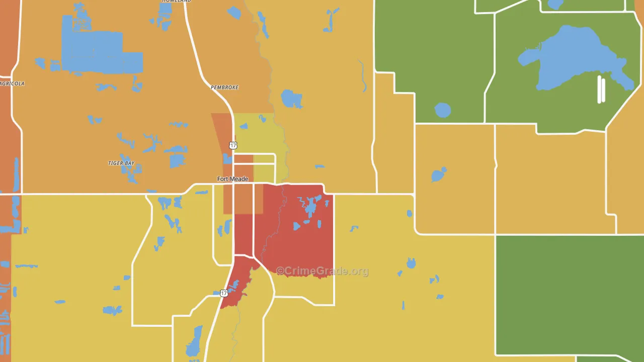 Fort Meade, FL Map of Burglary Rates