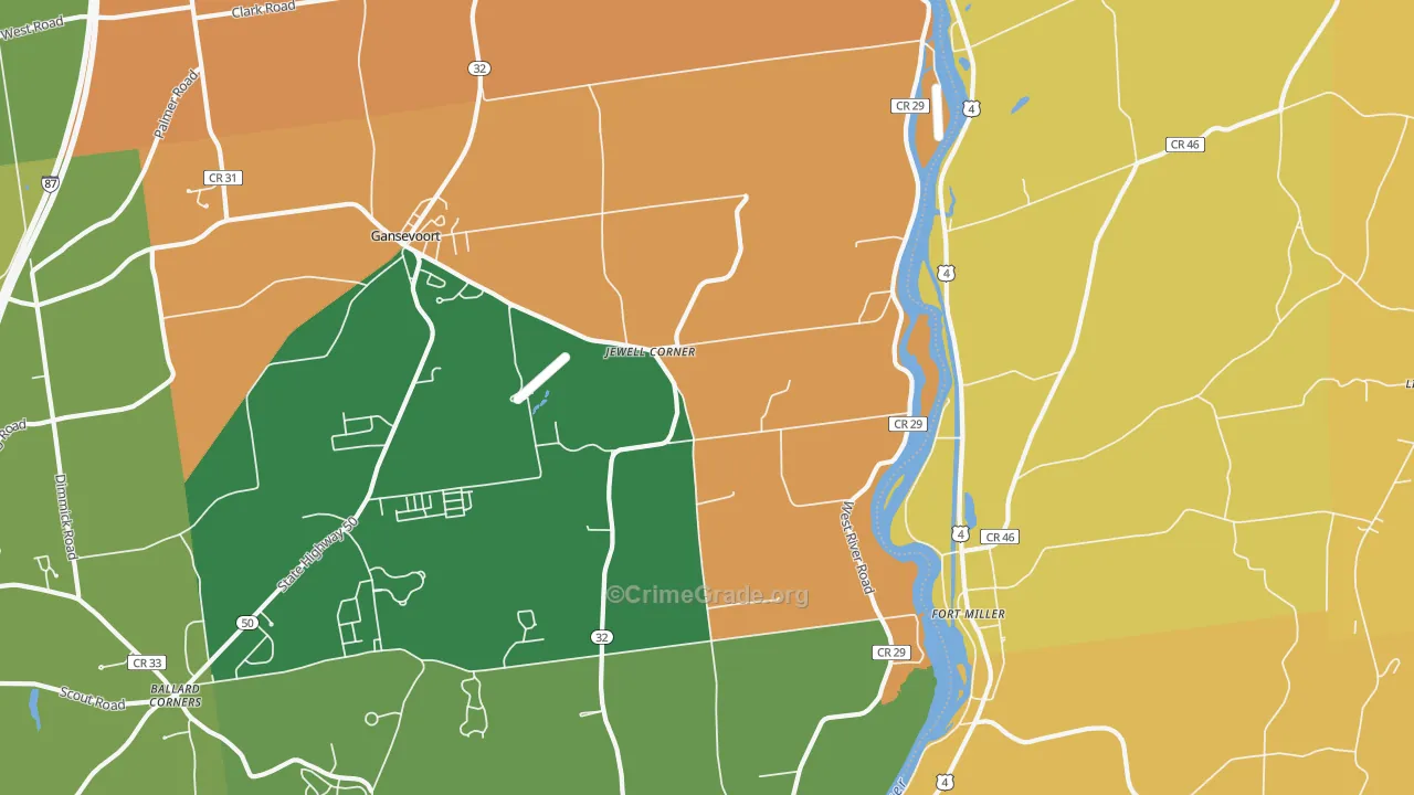 Fort Miller, NY Map of Burglary Rates