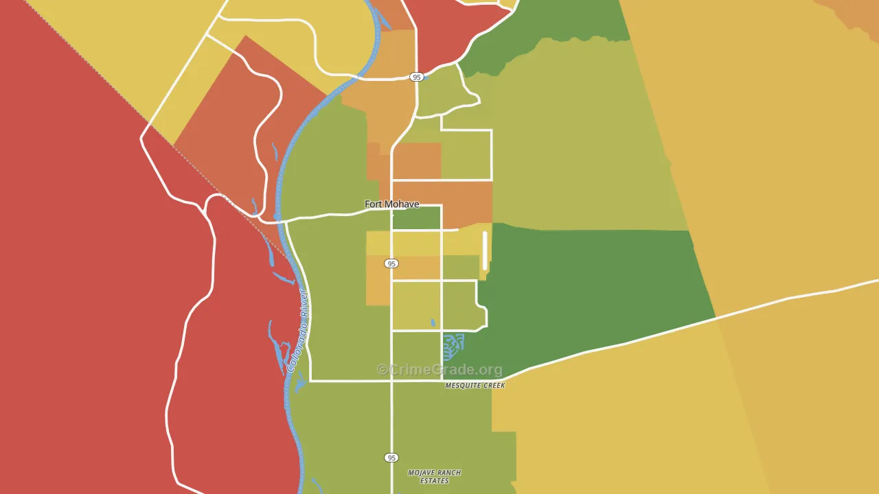 Fort Mohave, AZ Map of Burglary Rates