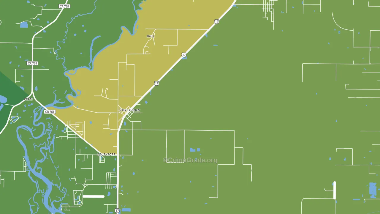 Fort Ogden, FL Map of Burglary Rates