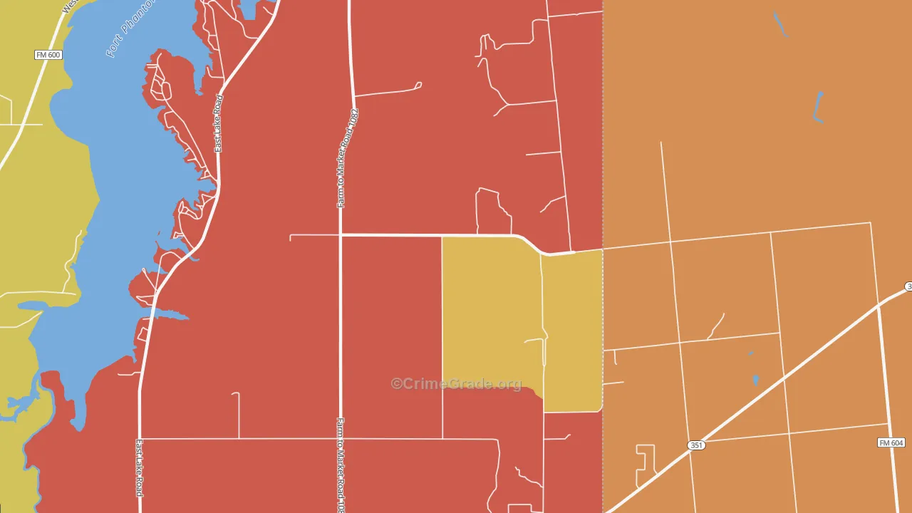 Fort Phantom Area, Abilene, TX Map of Burglary Rates