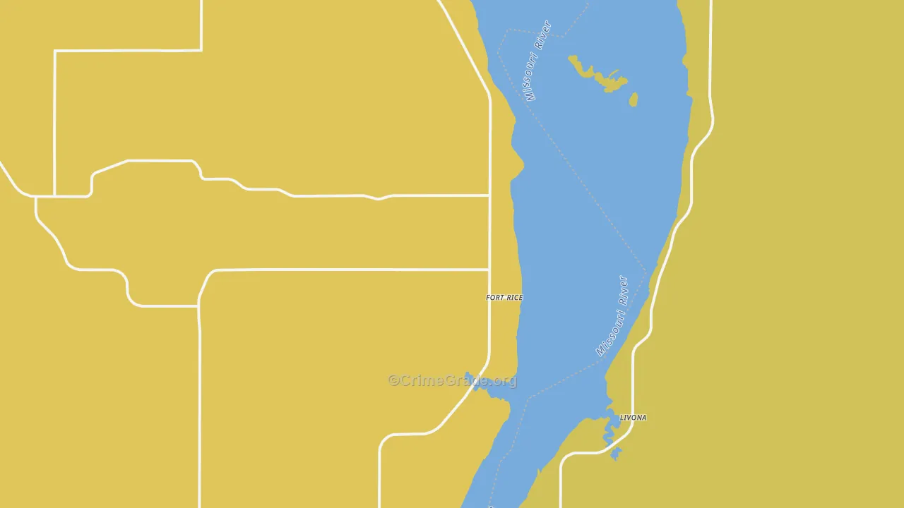 Fort Rice, ND Map of Burglary Rates