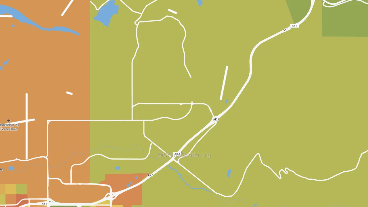 Fort Richardson, AK Map of Burglary Rates