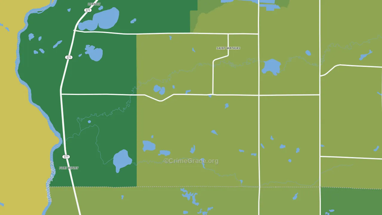 Fort Ripley, MN Map of Burglary Rates