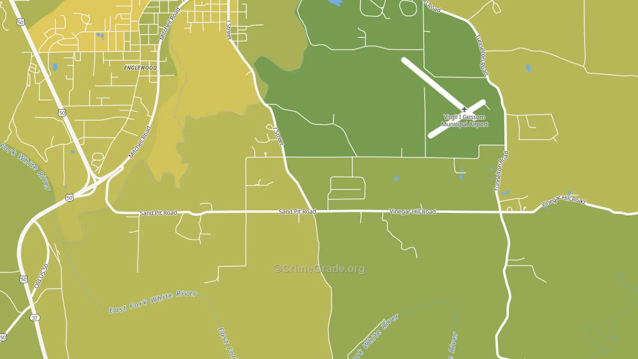 Fort Ritner, IN Map of Burglary Rates