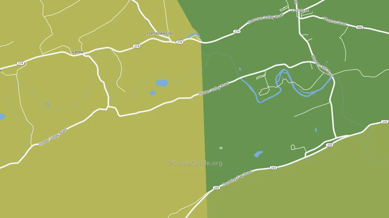 Fort Robertson, PA Map of Burglary Rates