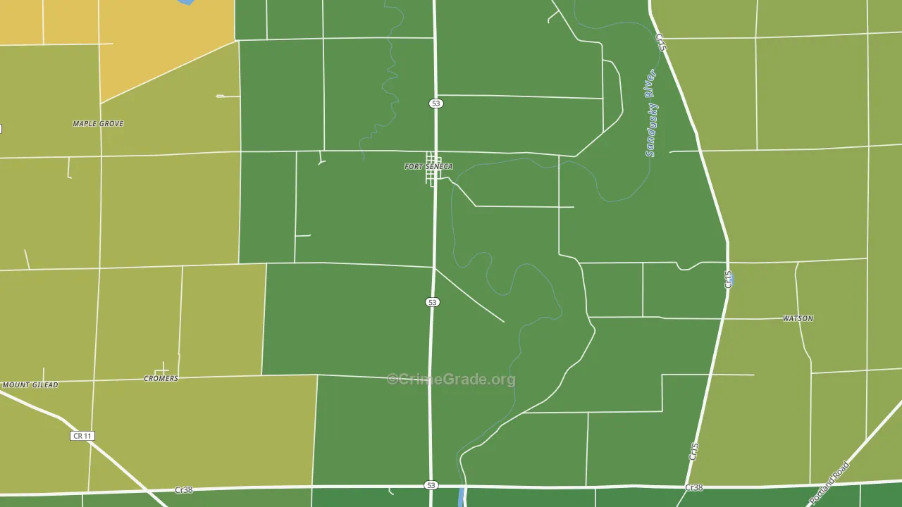 Fort Seneca, OH Map of Burglary Rates