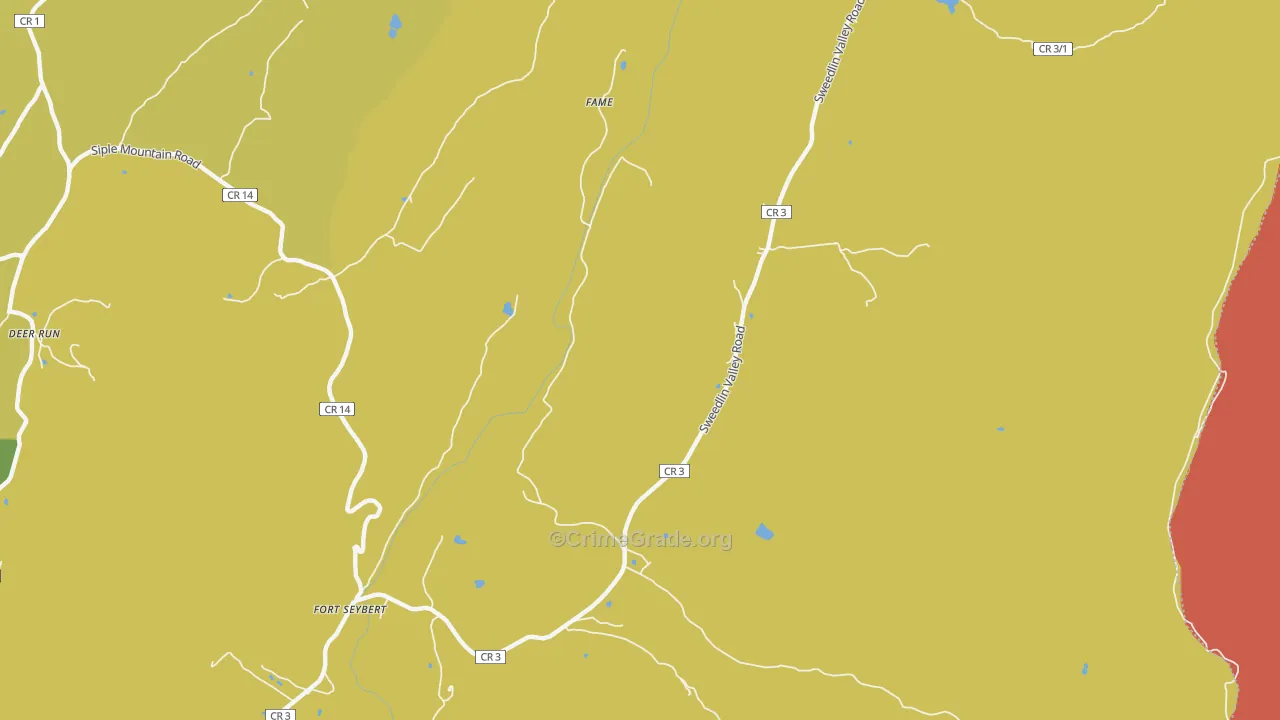 Fort Seybert, WV Map of Burglary Rates