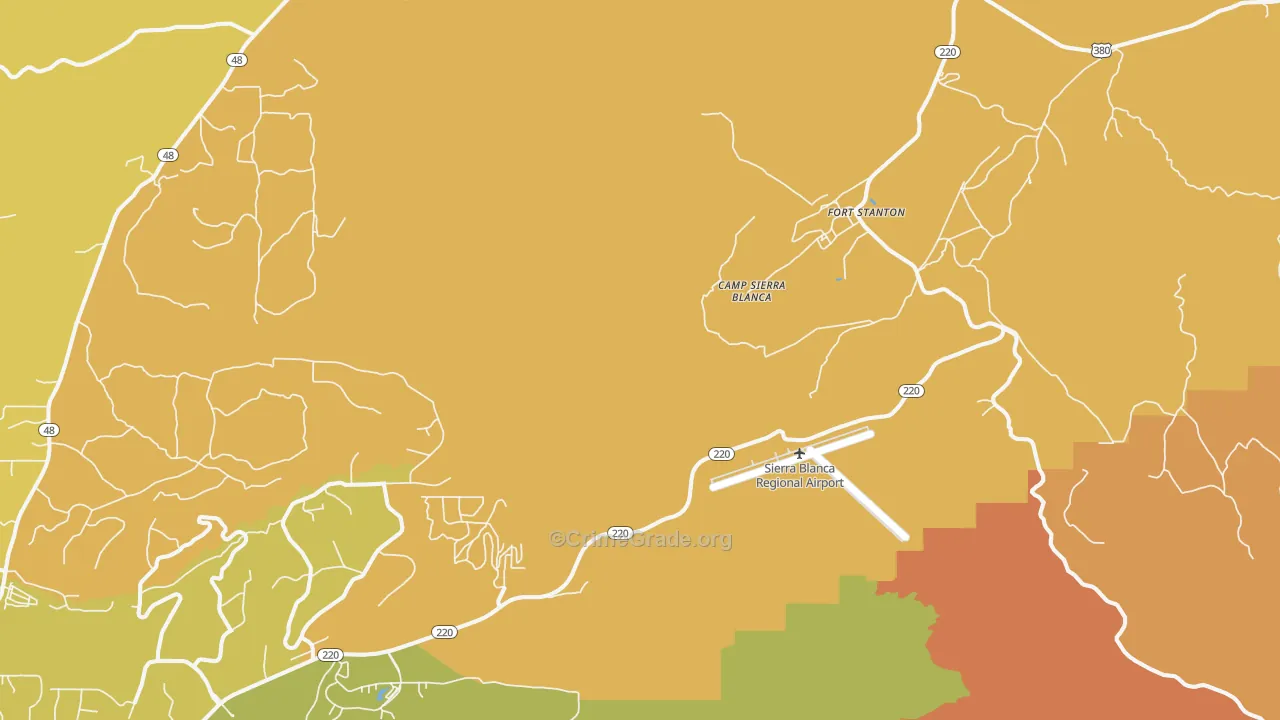 Fort Stanton, NM Map of Burglary Rates