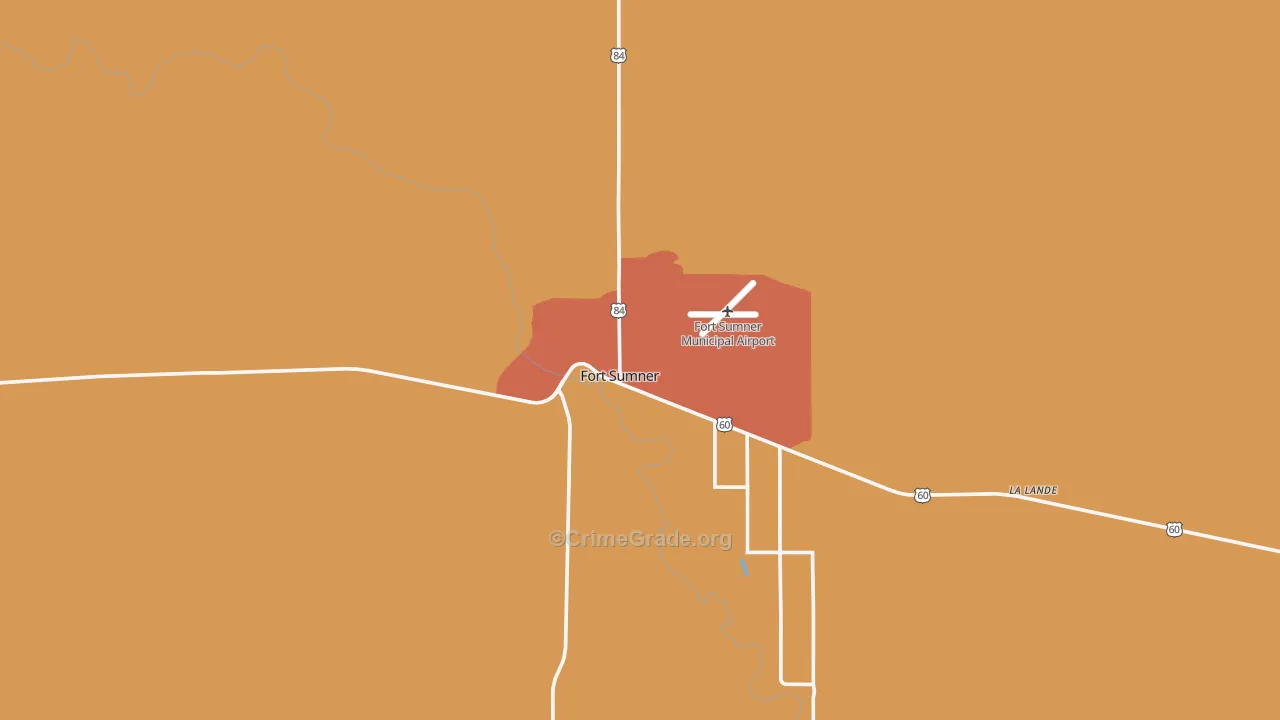 Fort Sumner, NM Map of Burglary Rates