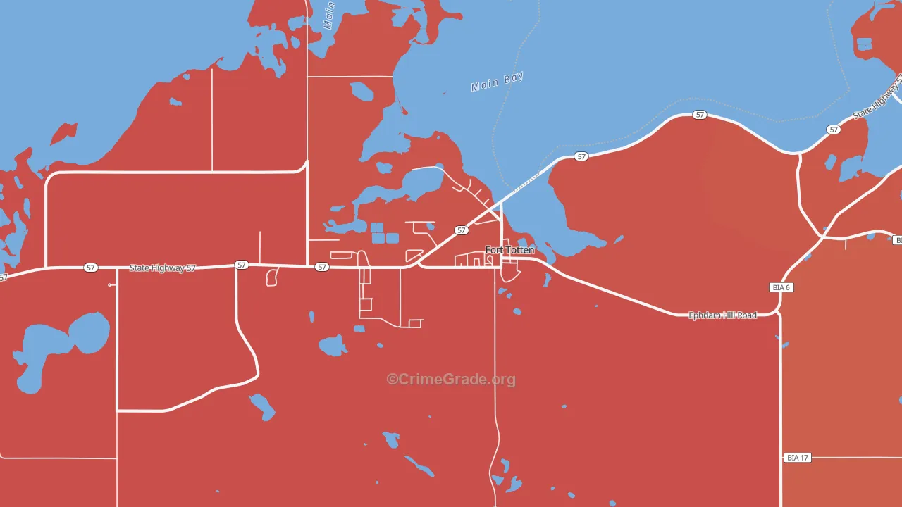 Fort Totten, ND Map of Burglary Rates