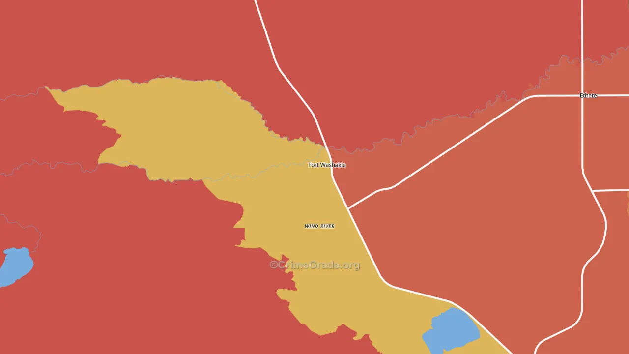 Fort Washakie, WY Map of Burglary Rates