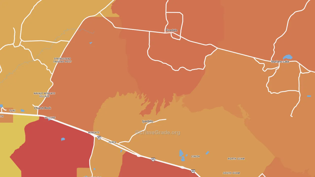Fort Wingate, NM Map of Burglary Rates
