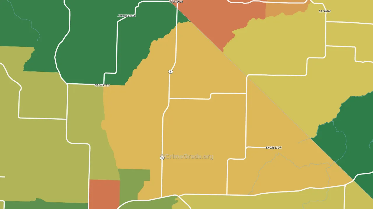 Fortuna, MO Map of Burglary Rates
