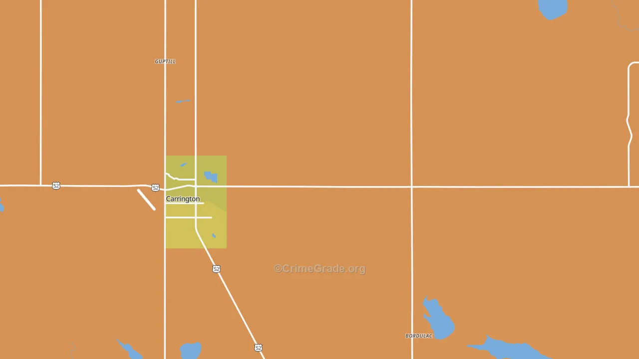 Foster County, ND Map of Burglary Rates