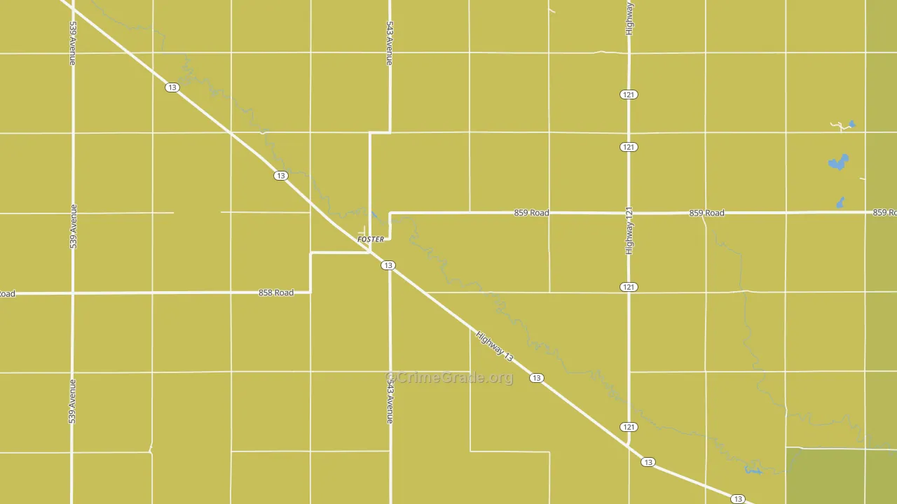 Foster, NE Map of Burglary Rates