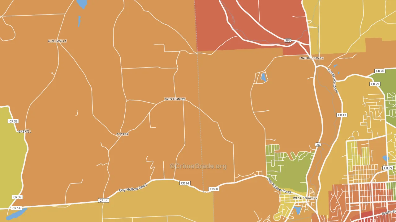 Foster, NY Map of Burglary Rates