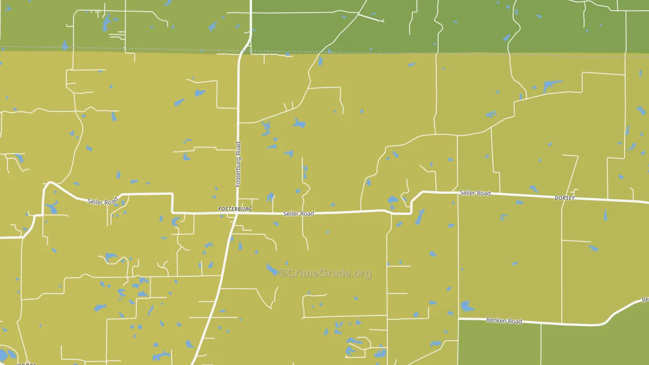Fosterburg, IL Map of Burglary Rates