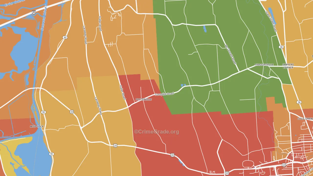 Fosterville, NY Map of Burglary Rates