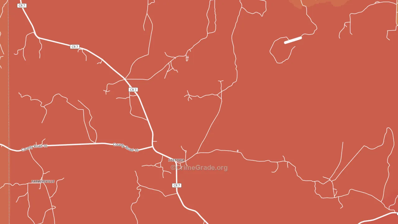 Fostoria, AL Map of Burglary Rates