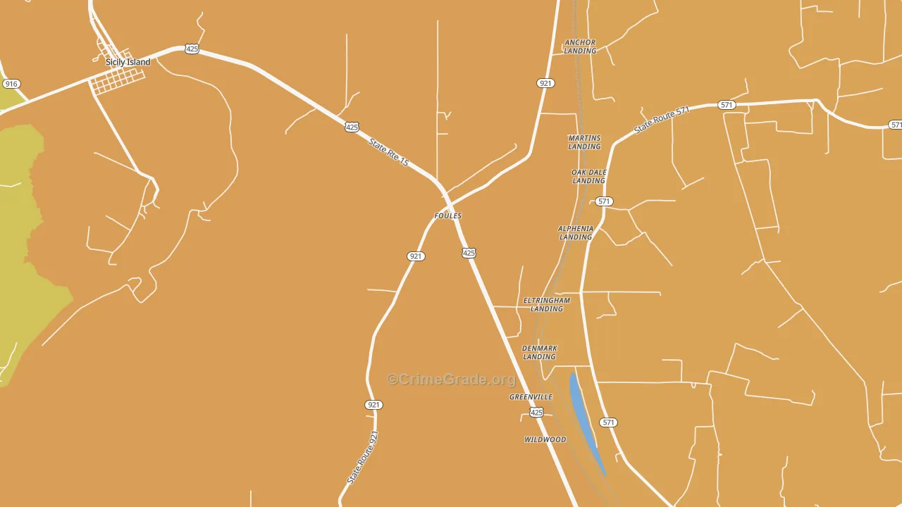Foules, LA Map of Burglary Rates