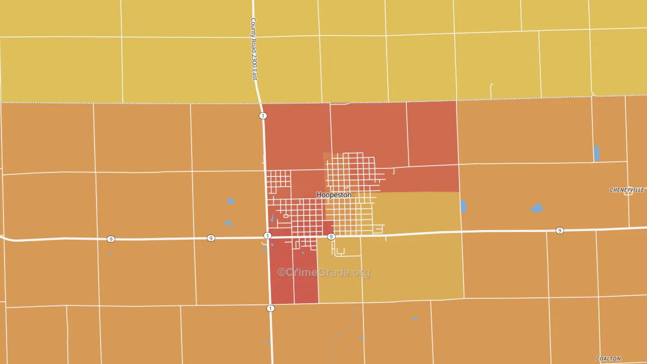 Fountain Creek, IL Map of Burglary Rates
