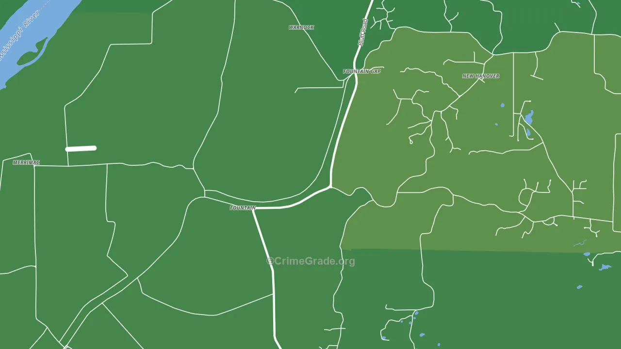 Fountain Gap, IL Map of Burglary Rates