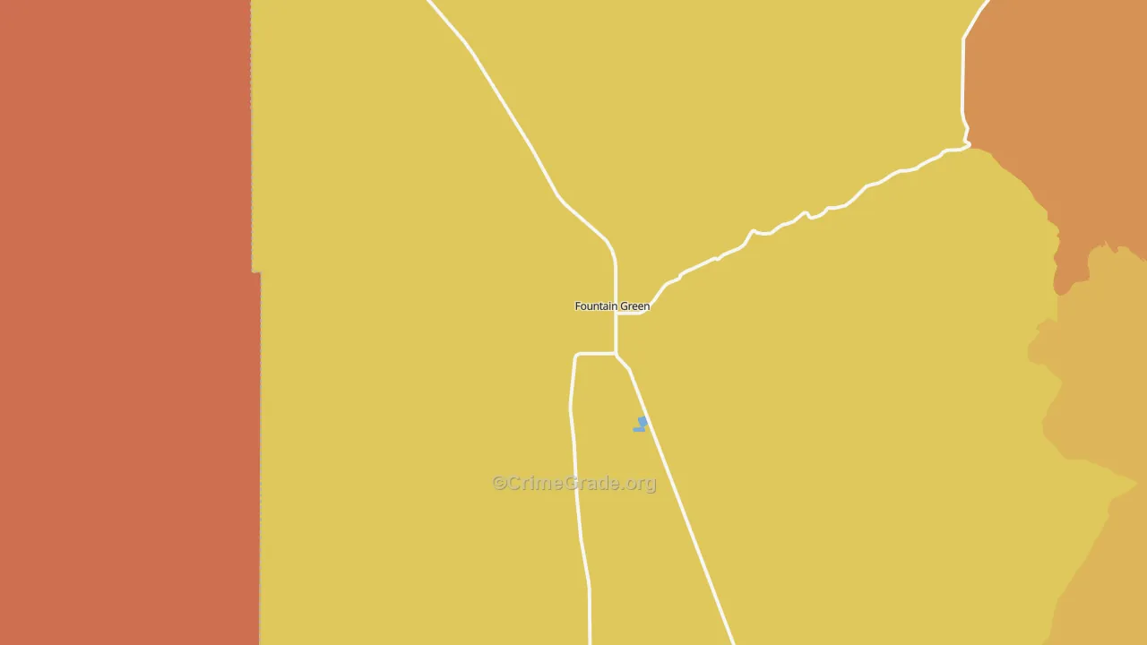 Fountain Green, UT Map of Burglary Rates