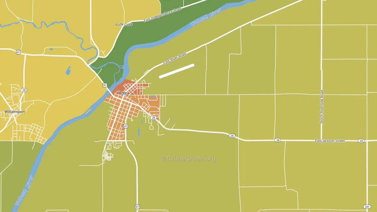 Fountain, IN Map of Burglary Rates