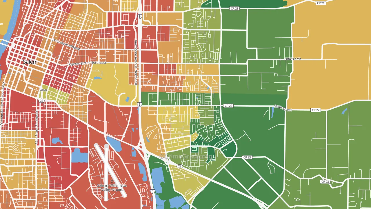 Four Corners, OR Map of Burglary Rates