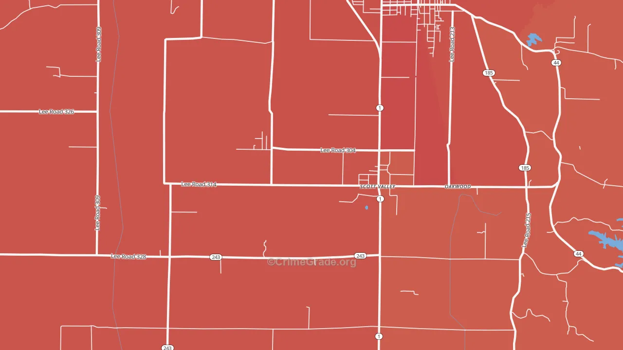 Four Forks, AR Map of Burglary Rates