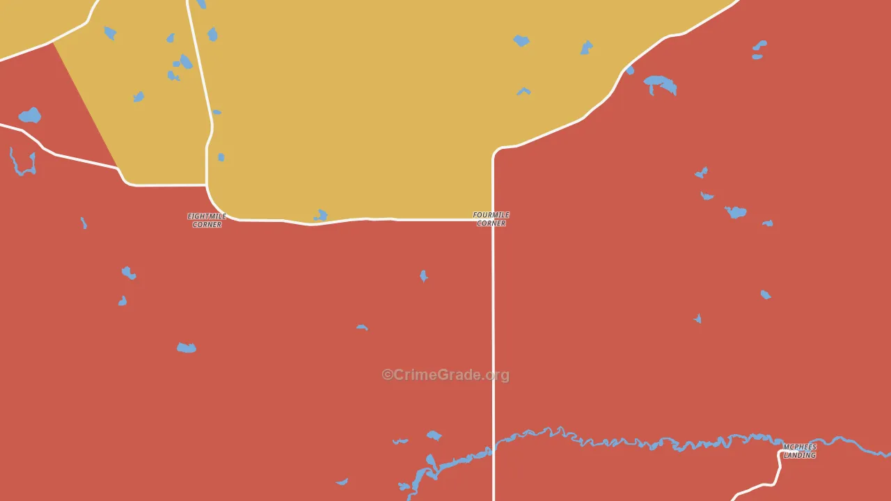 Fourmile Corner, MI Map of Burglary Rates