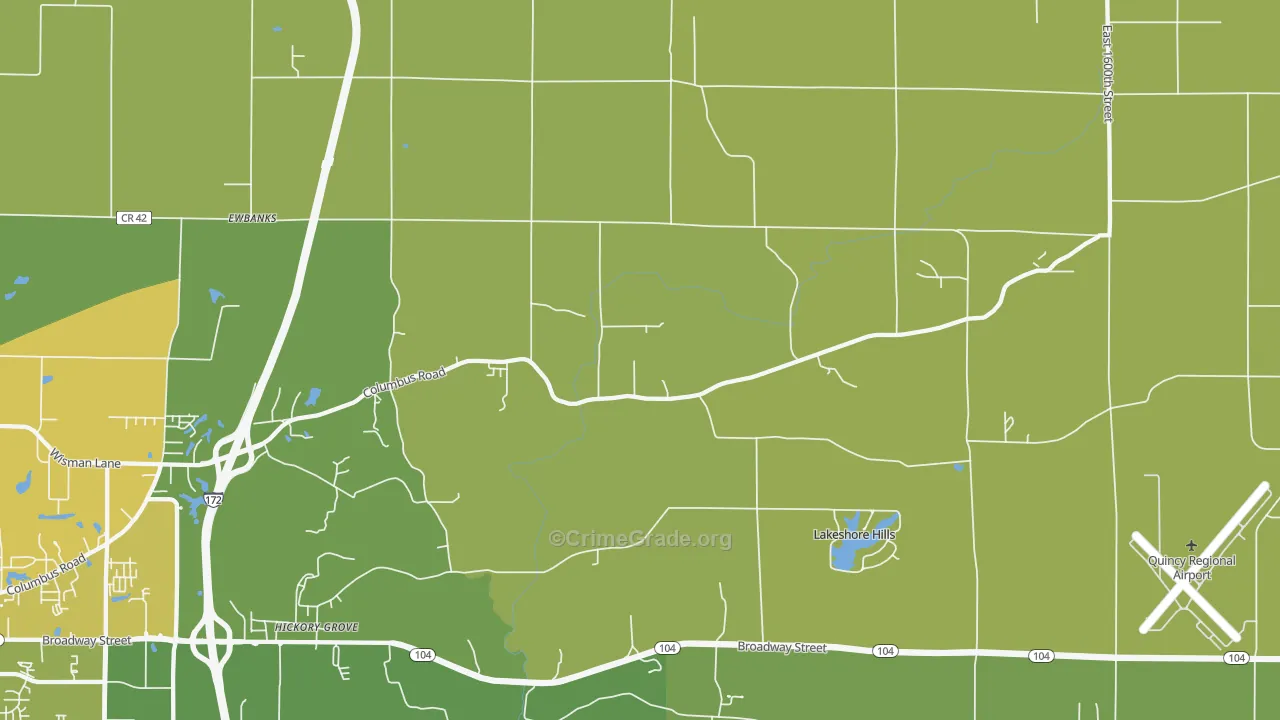 Fowler, IL Map of Burglary Rates