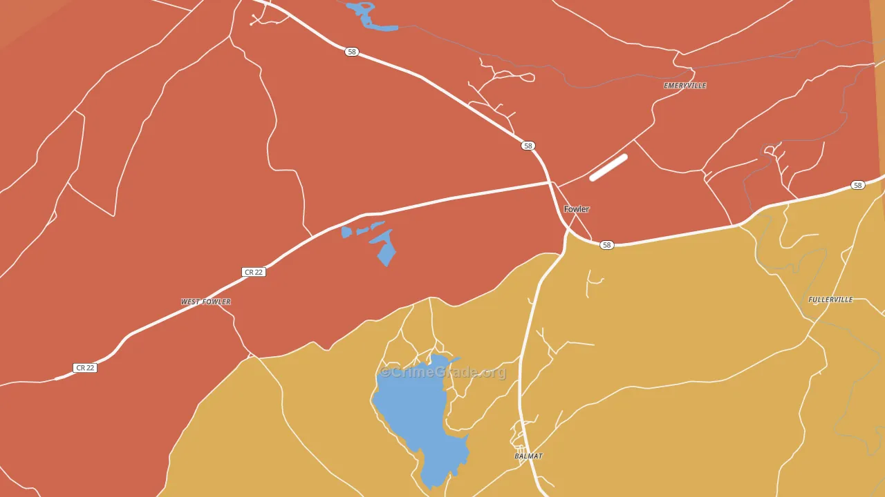 Fowler, NY Map of Burglary Rates