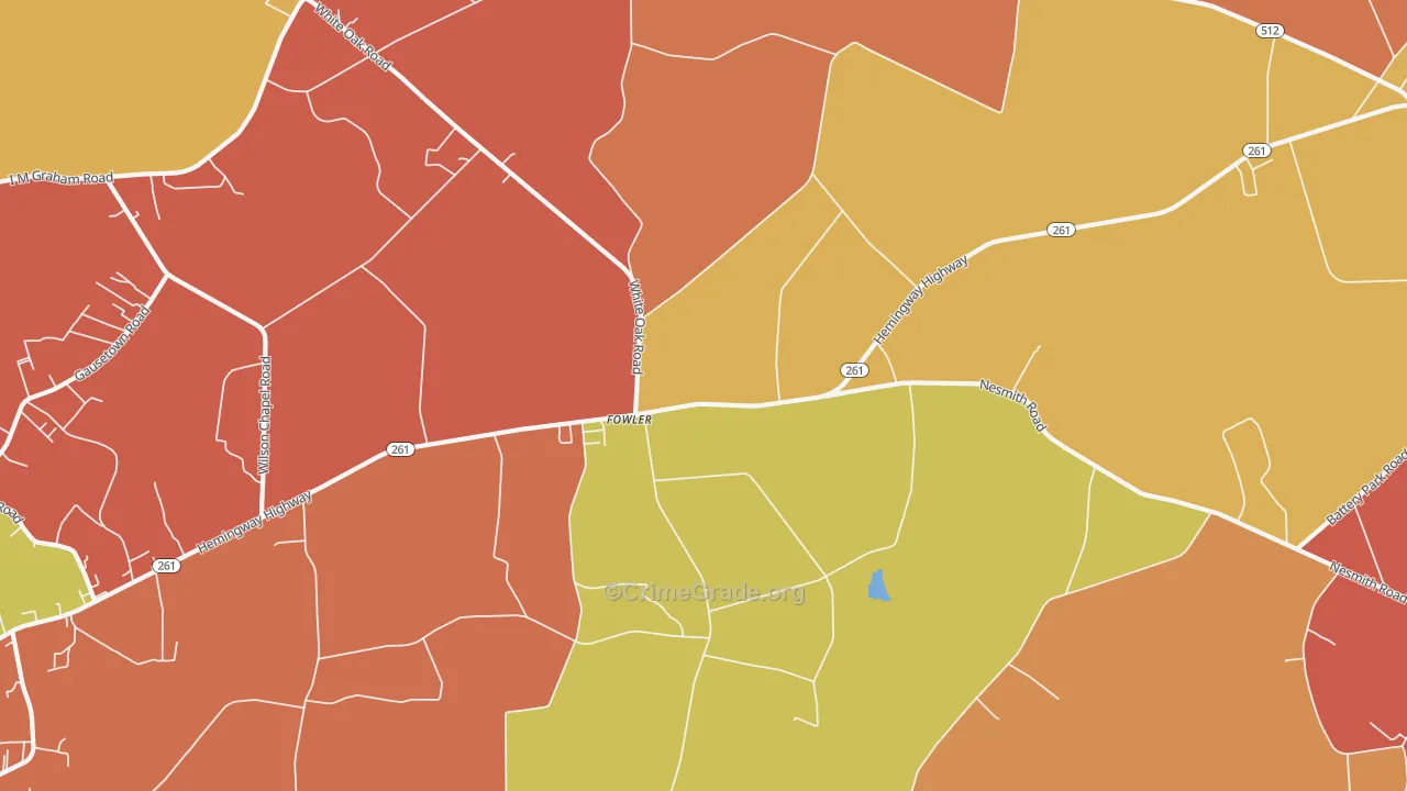 Fowler, SC Map of Burglary Rates
