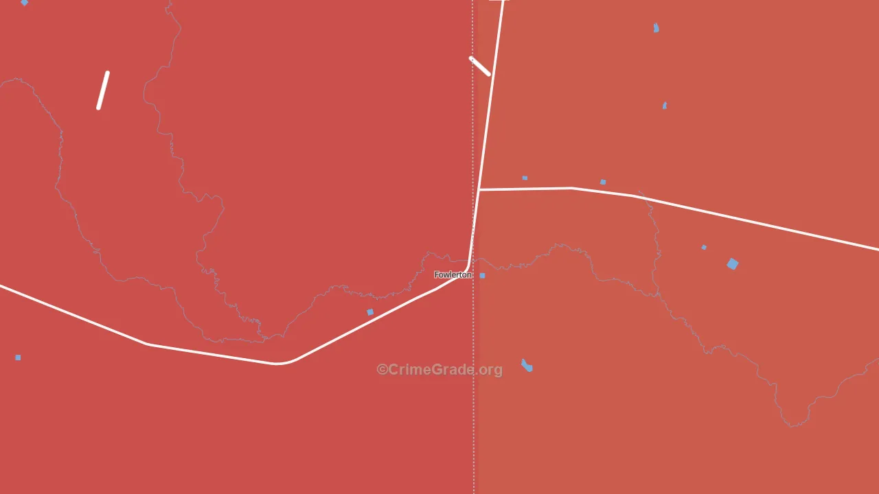 Fowlerton, TX Map of Burglary Rates
