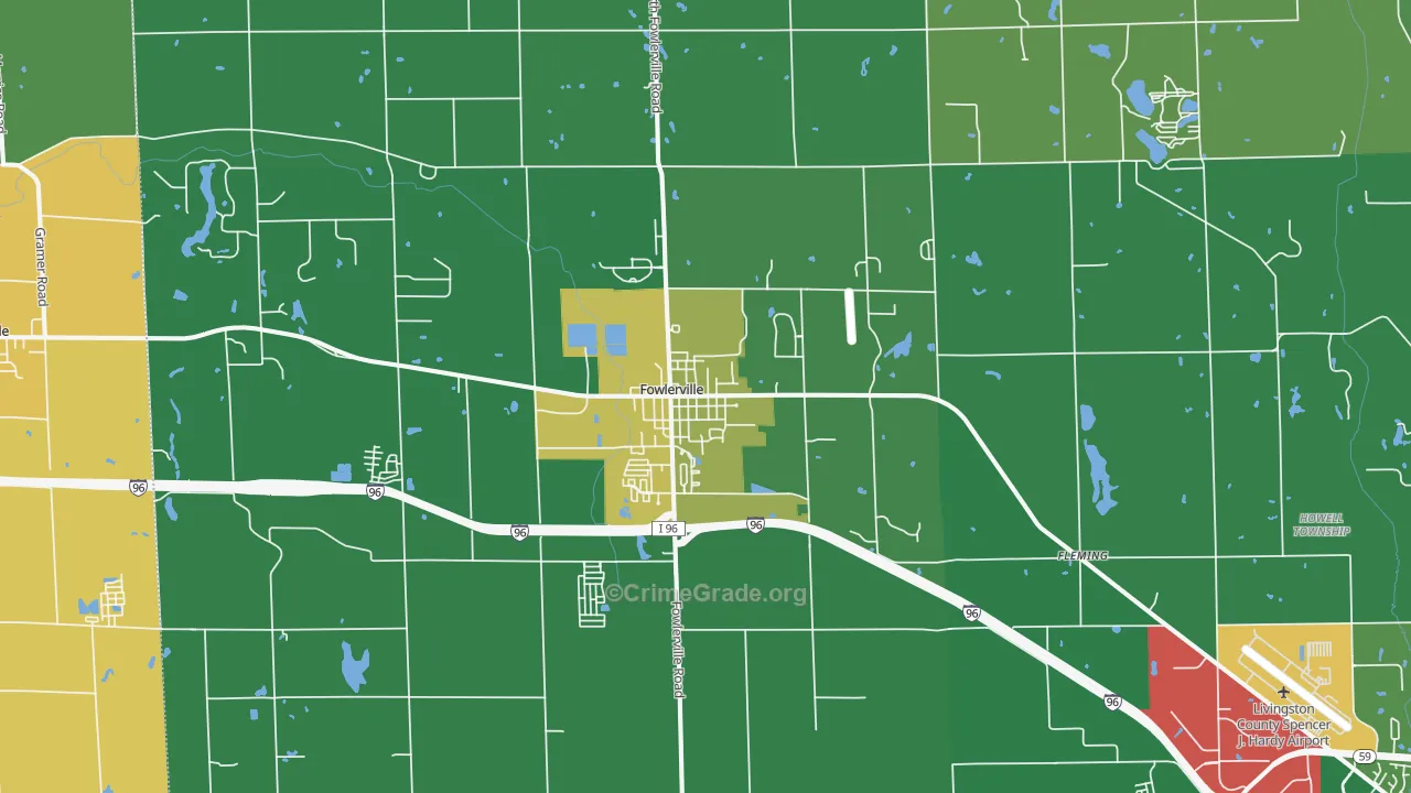 Fowlerville, MI Map of Burglary Rates