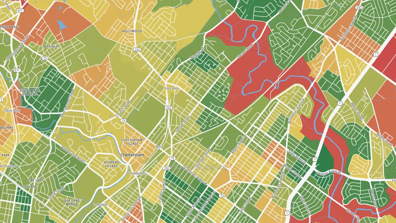 Fox Chase-Burholme, Philadelphia, PA Map of Burglary Rates