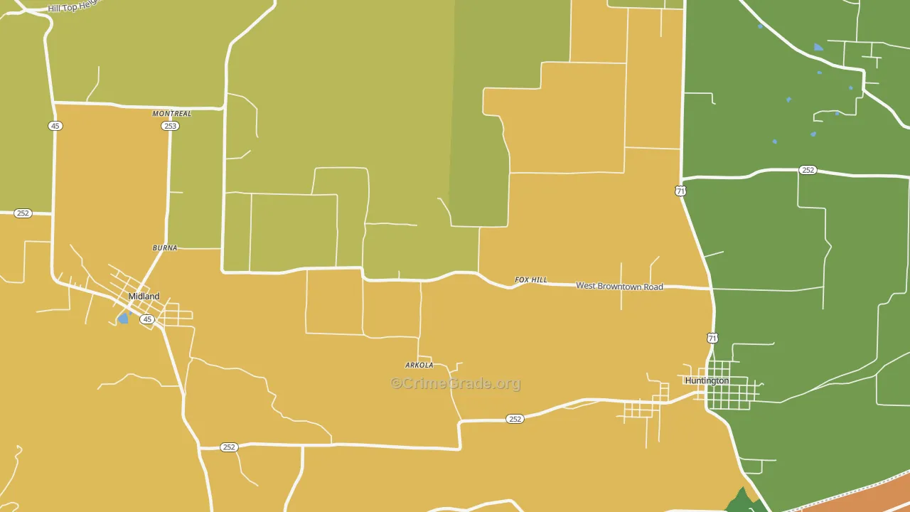 Fox Hill, AR Map of Burglary Rates