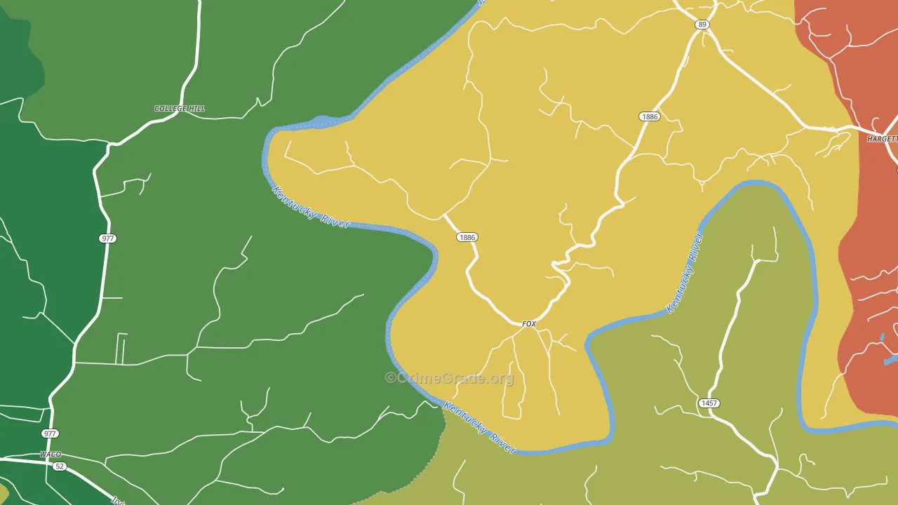 Fox, KY Map of Burglary Rates