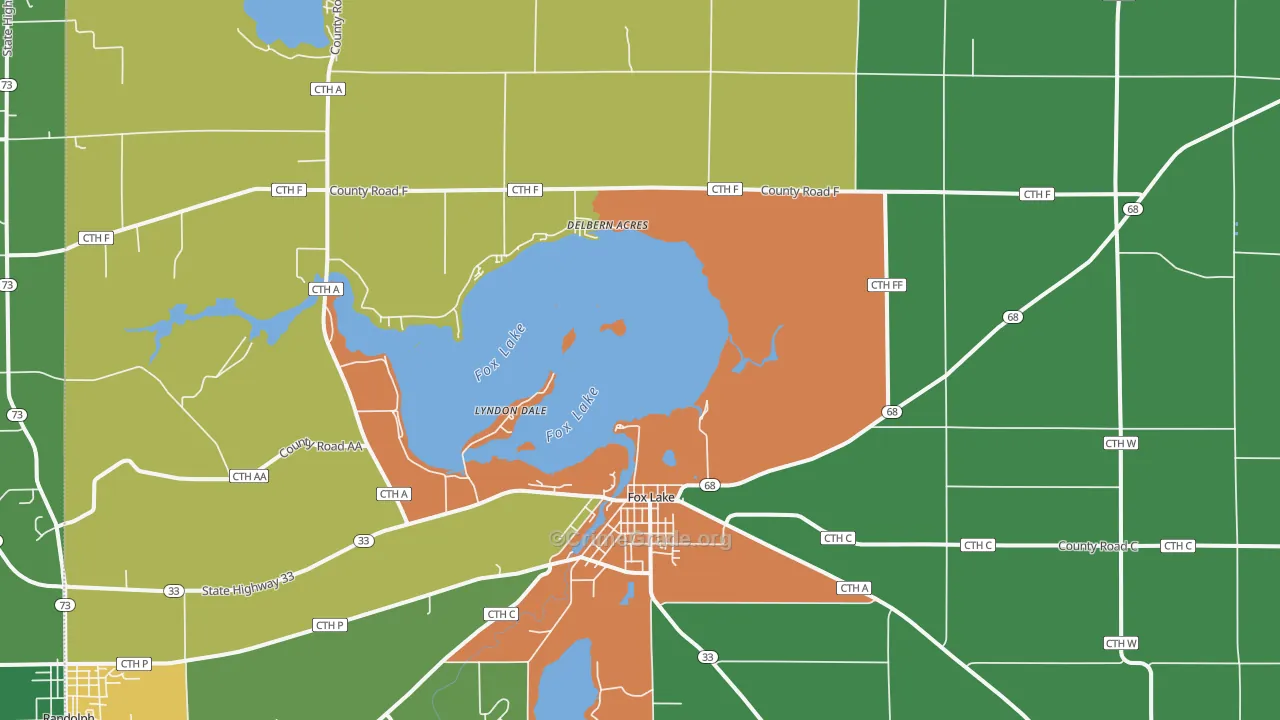 Fox Lake, WI Map of Burglary Rates