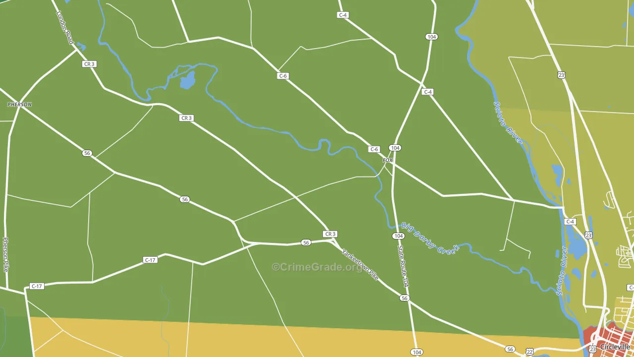 Fox, OH Map of Burglary Rates