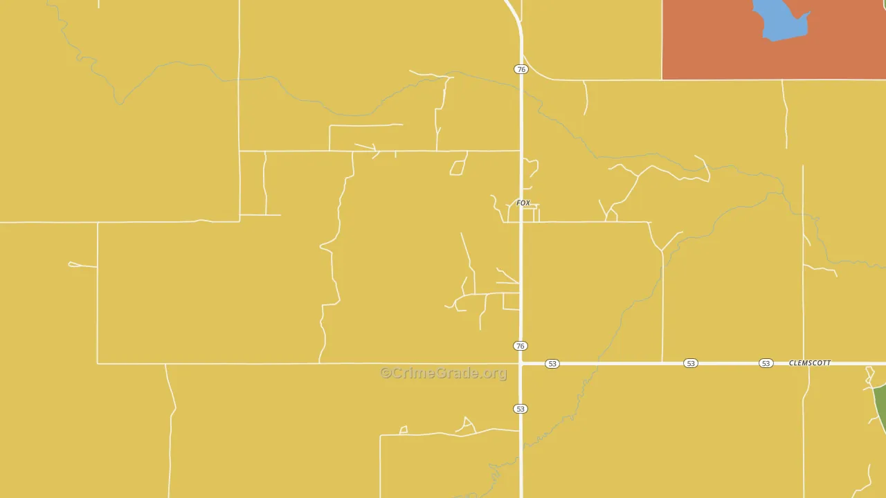 Fox, OK Map of Burglary Rates