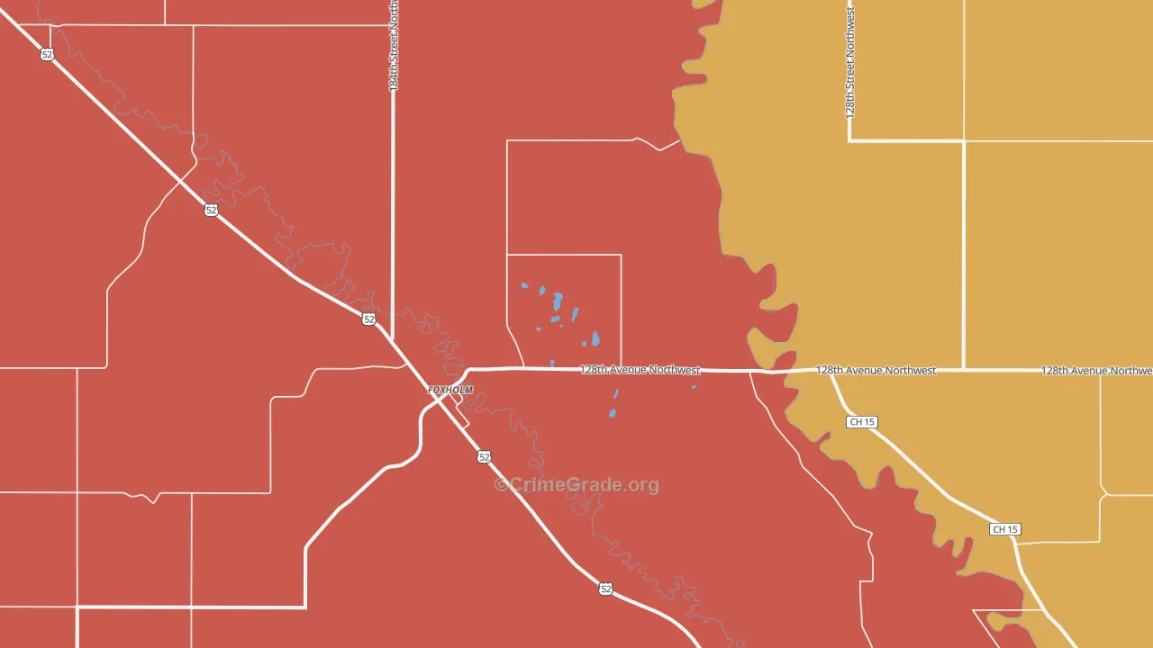 Foxholm, ND Map of Burglary Rates