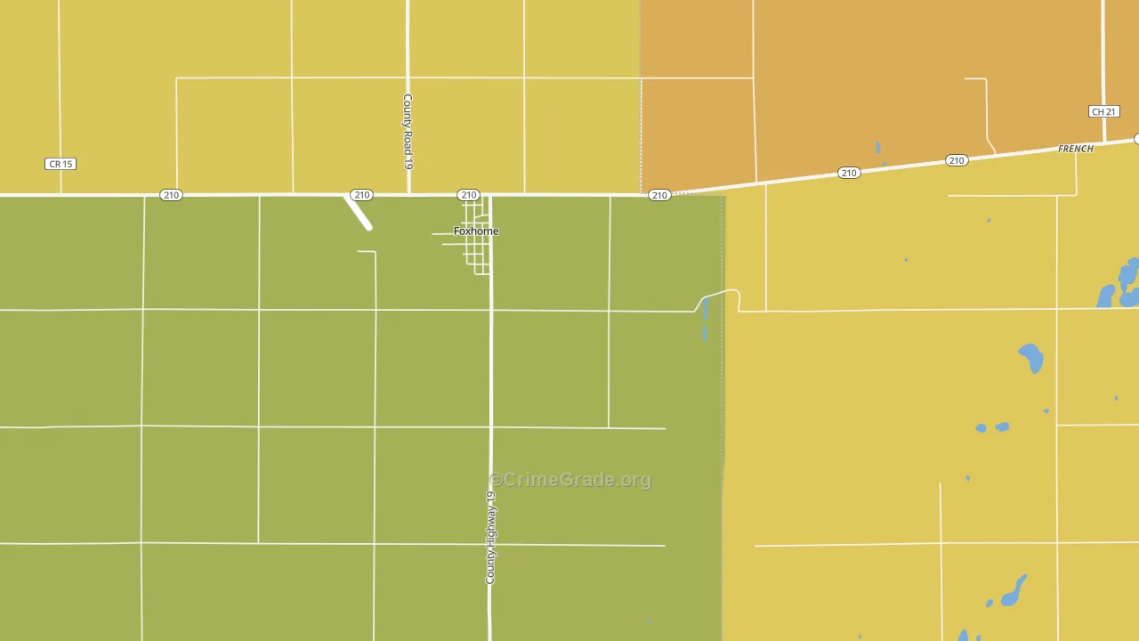 Foxhome, MN Map of Burglary Rates