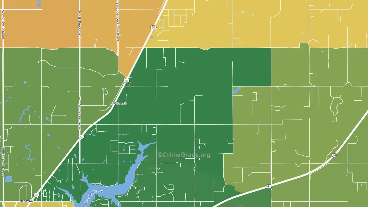 Foyil, OK Map of Burglary Rates