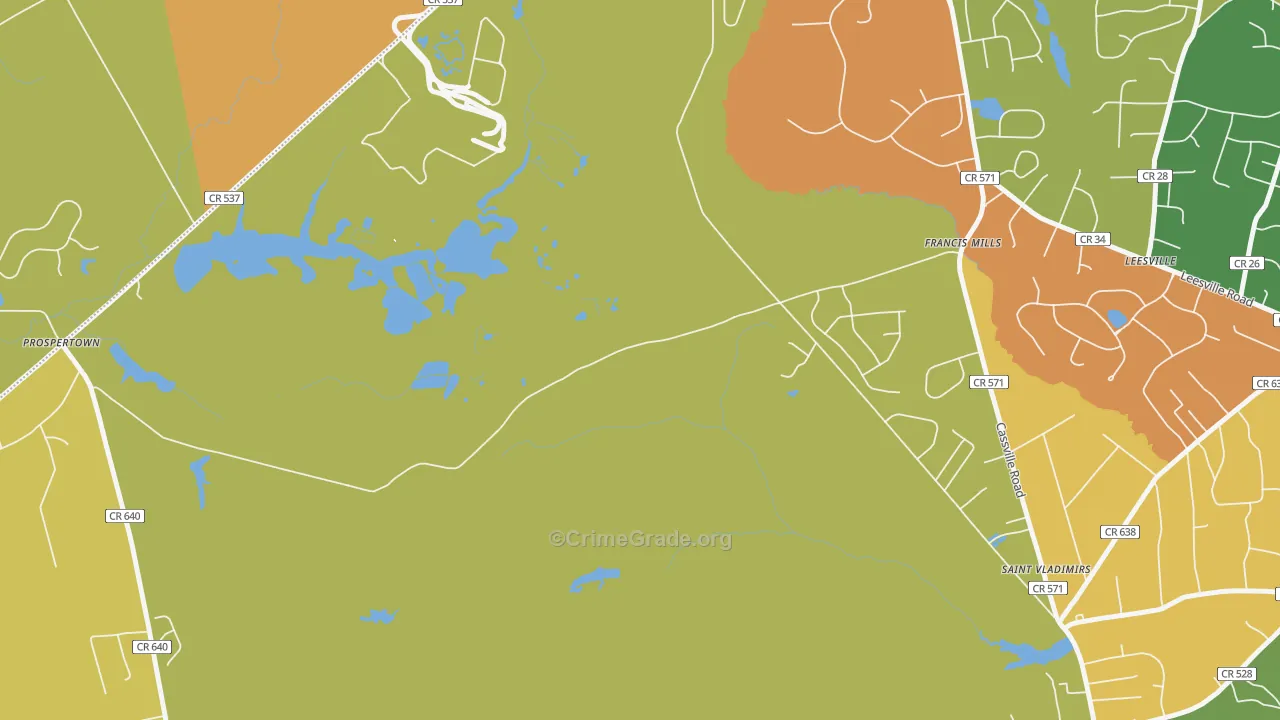 Francis Mills, NJ Map of Burglary Rates